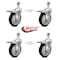 Service Caster 4 Inch Black Polyurethane Swivel 12mm Stem Caster Set with Total Lock Brake SCC-TSTTL20S414-PPUB-BLK-M1215-4 - alternate 3